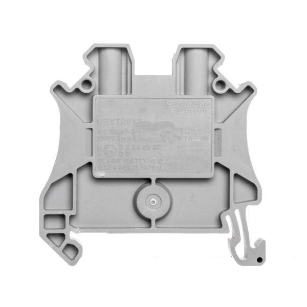 Bloque de terminales, 4 mm², 32 A, gris. NSYTRV42 Schneider Electric