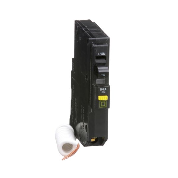 Pastilla Interruptor Termomagnético 1 Polo 15 A Con Protección Falla de tierra Schneider Electric QO115GFI
