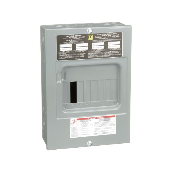 Centro de Carga QO Zapatas Principales 100A, Monofásico, 3 Hilos, 8 Espacios, QO816L100S Schneider Electric.