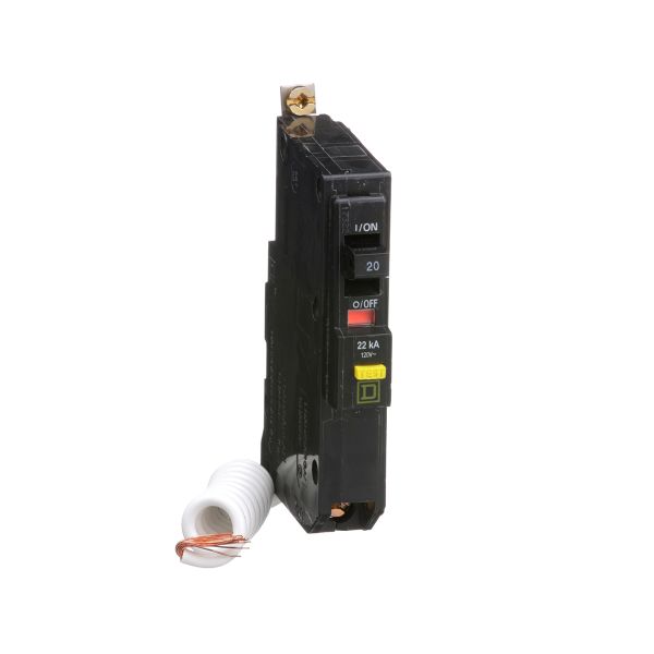 Mini disyuntor, QO, 20 A, 1 polo, 120 V CA, conector flexible. QOB120VHGFI Schneider Electric