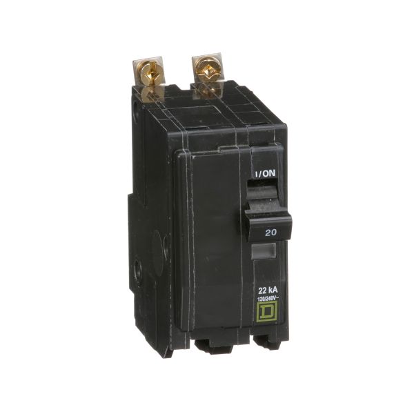 Mini disyuntor, QO, 20 A, 2 polo, 240 V CA. QOB220VH Schneider Electric