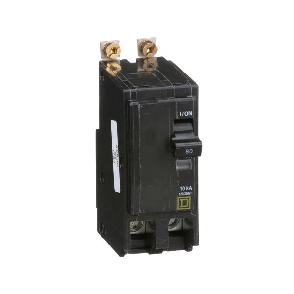 Interruptor termomagnético, 80 A, 2 polos. QOB280 Schneider Electric