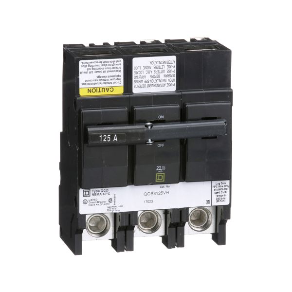 Interruptor termomagnético, 125 A, 3 polos. QOB3125VH Schneider Electric
