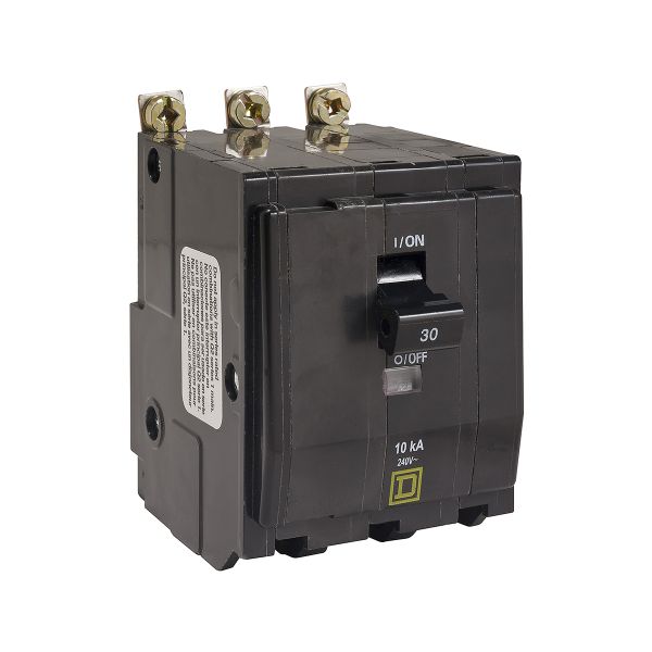 Interruptor Termomagnético QOB, 3 polos, 30 A, atornillable, 10kA, 120/240V. QOB330 Schneider Electric