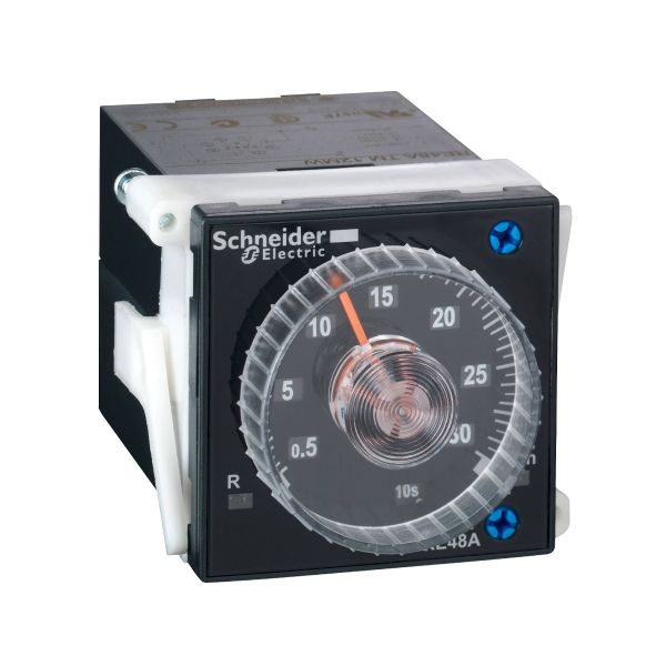Relé temporizado modular, 0.2 s..300 h, retardo a la conexión 24-240 V. RE48ATM12MW Schneider Electric