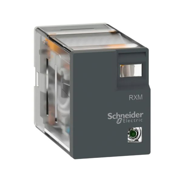 Relevador de enchufe en miniatura, 5 A, 12 V CC, sin LED. RXM2LB1JD Schneider Electric