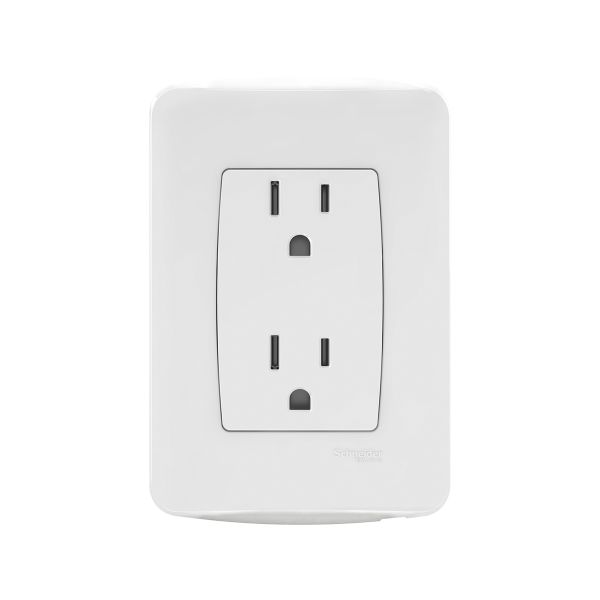 Toma Dúplex 2 Polos + Tierra, Toma Americana, 15 A / 127 V, S3B10280 Schneider Electric