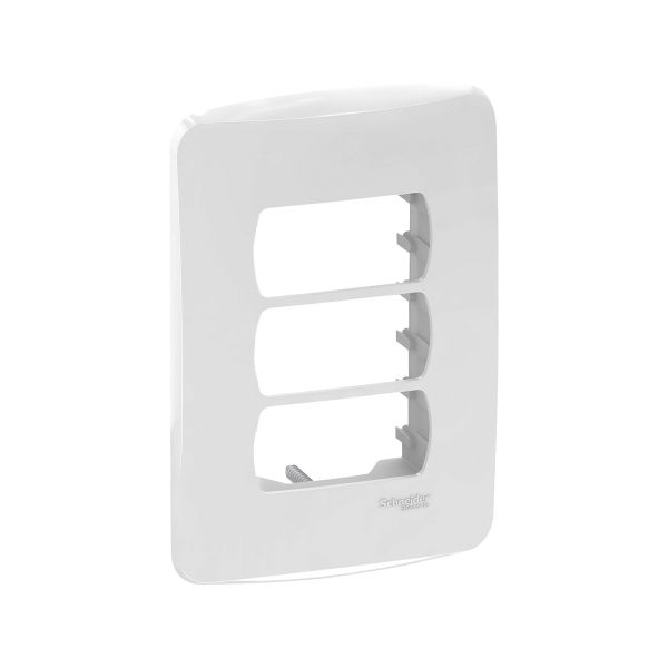 Placa 3 Módulos + Soporte, Blanca, S3B27230 Schneider Electric