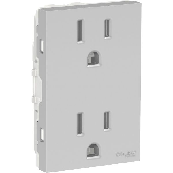 Contacto Dúplex 2 Polos + Tierra 15 A, Toma Americana, 3 Módulos, S70322074 Schneider Electric