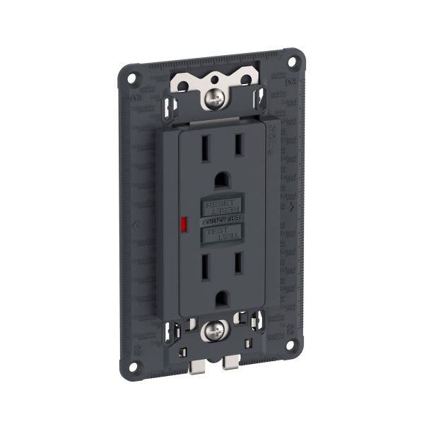 Toma dúplex, 2 polos, grafito. S70327094 Schneider Electric