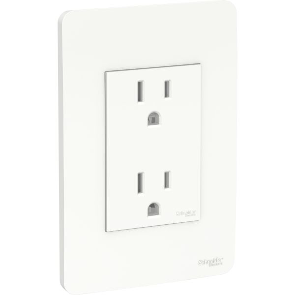 Contacto dúplex con placa, 15 A, 250 VCA, blanco. S71322004 Schneider Electric