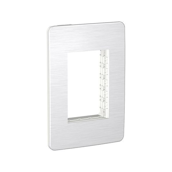 Placa de 3 Módulos Cosmic Grey Plata S733603635 Schneider Electric