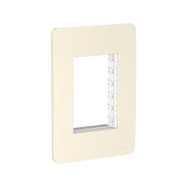 Placa con Chasis de 3 Módulos, Marfil, S735103014 Schneider Electric