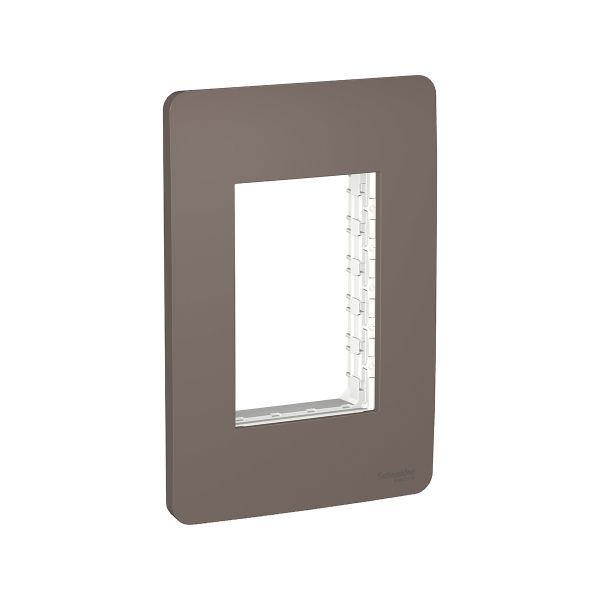 Placa con Chasis de 3 Módulos Café S735103264 Schneider Electric