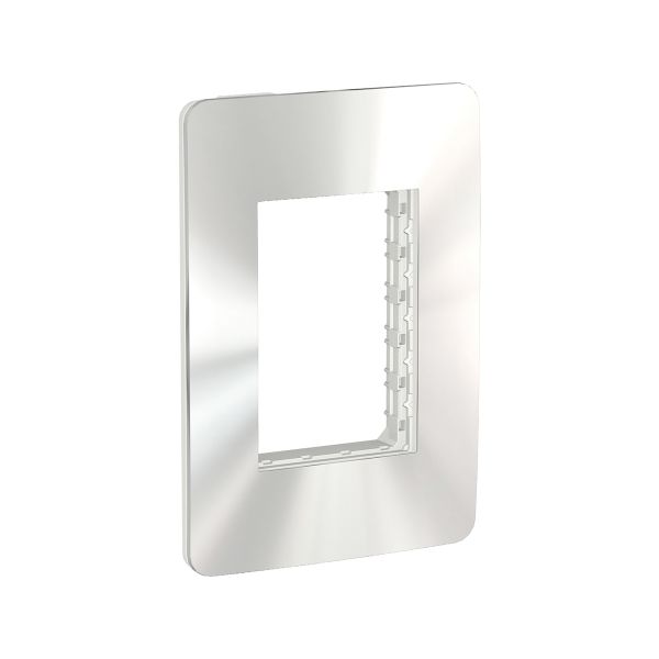 Placa + Soporte, 3 Módulos, Orion Cromo, S737103425 Schneider Electric