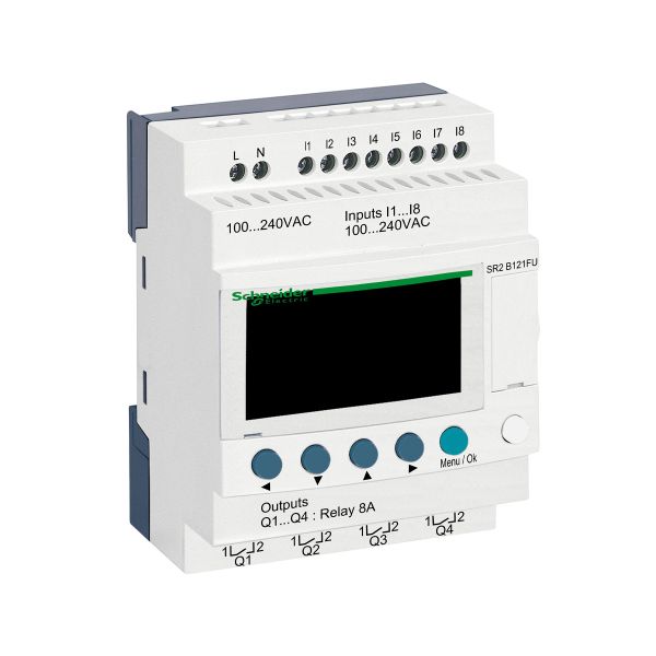 Relé inteligente compacto, 100..240 V AC, reloj, pantalla. SR2B121FU Schneider Electric