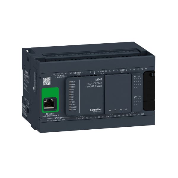 Controlador lógico de 24 entradas/salidas digitales, 24V CD. TM241CEC24T Schneider Electric