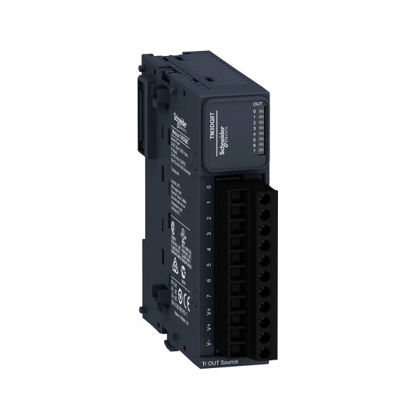 Módulo de salida discreta con 8 salidas de transistor, 24 V DC. TM3DQ8T Schneider Electric