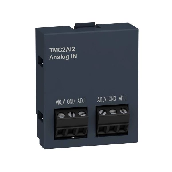 Cartucho de entrada analógica, 2 entradas, resolución de 12 bits. TMC2AI2 Schneider Electric
