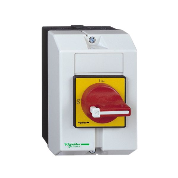 Interruptor seccionador en cofre de paro de emergencia, 16 A. VCF01GE Schneider Electric