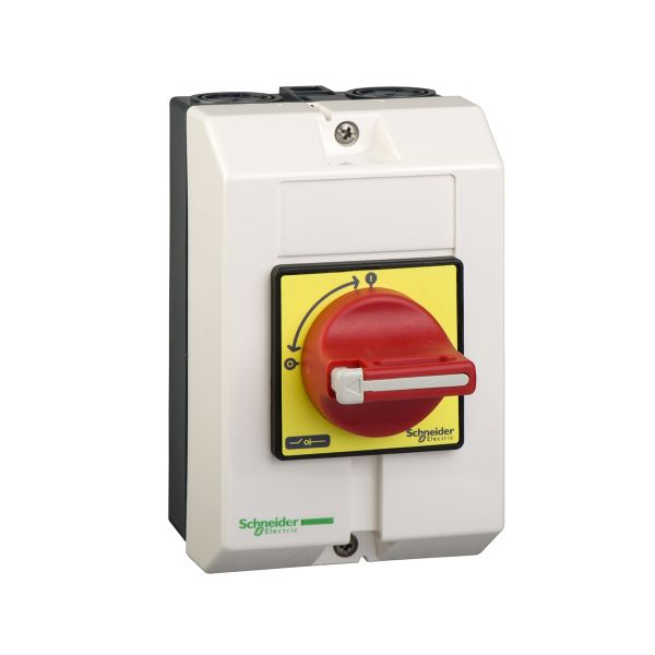 Interruptor seccionador en cofre de paro de emergencia, 10 A. VCF02GE Schneider Electric