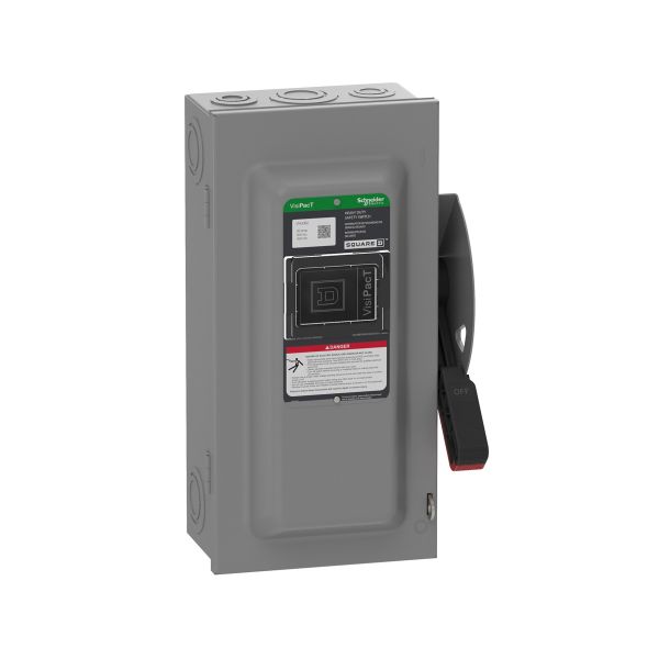 Interruptor de seguridad, 3 polos, 60 A, 600 V. VHU362 Schneider Electric