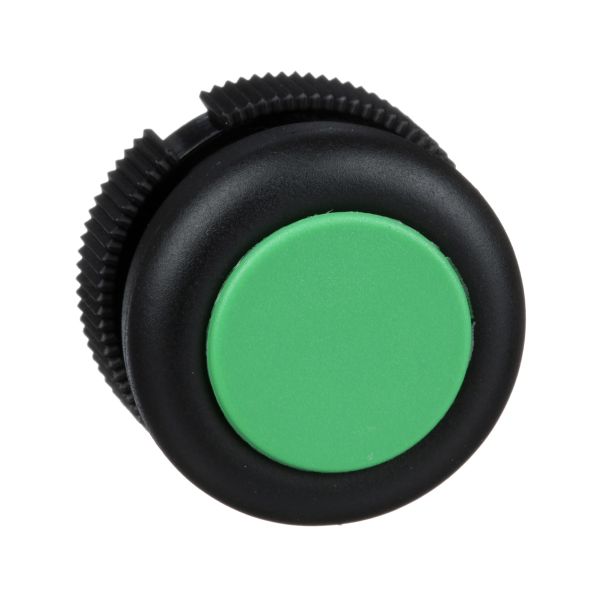 Cabeza redonda para pulsador, retorno por resorte, verde con capuchón. XACA9413 Schneider Electric