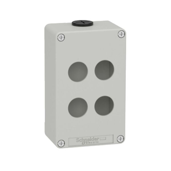 Estación de control vacía, 4 orificios 22mm, gris. XAPD2204 Schneider Electric