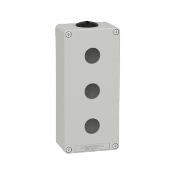 Estación de control vacía, 3 orificios 22mm, gris. XAPD3203 Schneider Electric