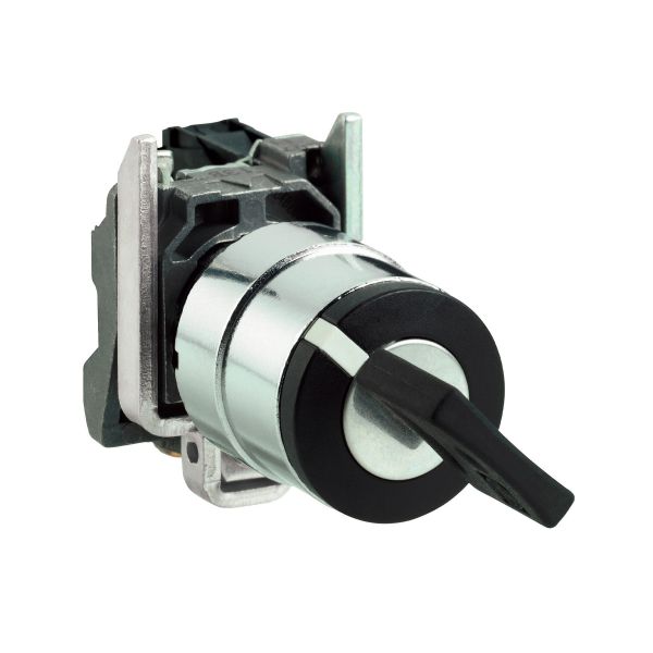 Conmutador selector negro Ø 22 cierre de 2 posiciones, 1 NA. XB4BG61 Schneider Electric