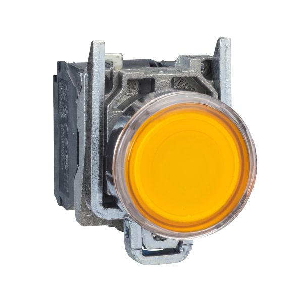 Pulsador amarillo luminoso Ø 22mm, retorno de resorte nivelado, 250 V. XB4BW3565 Schneider Electric