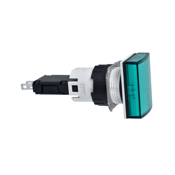 Piloto luminoso rectangular Ø 16, verde, LED integral, 24 V. XB6DV3BB Schneider Electric