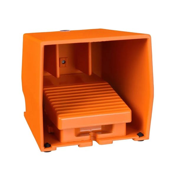 Interruptor de pedal único con tapa, metálico, naranja, 1NC+1NO. XPER510 Schneider Electric