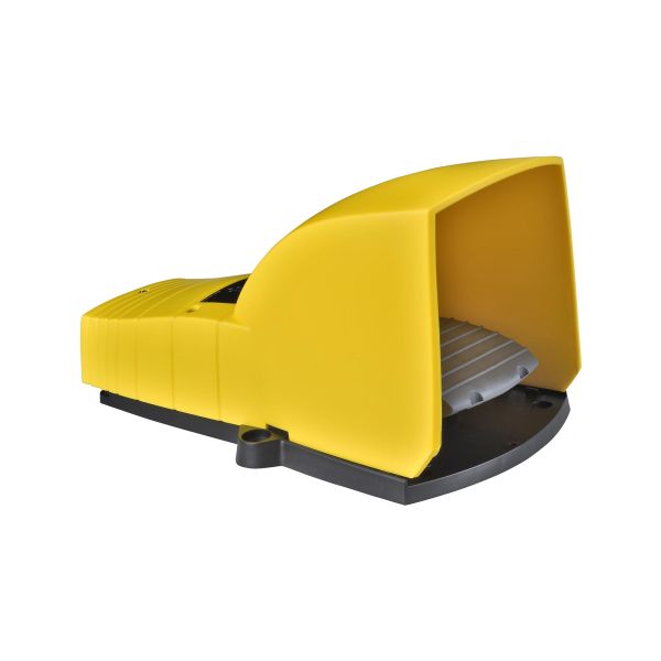 Interruptor de pedal único con tapa, metálico, amarillo, 1NC+1NO. XPEY510 Schneider Electric