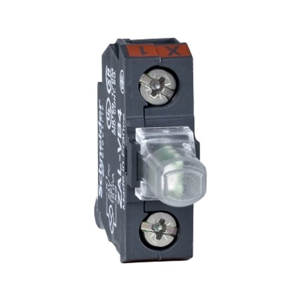 Bloque de contacto luminoso verde con LED integrado, 14 mA. ZALVM3 Schneider Electric
