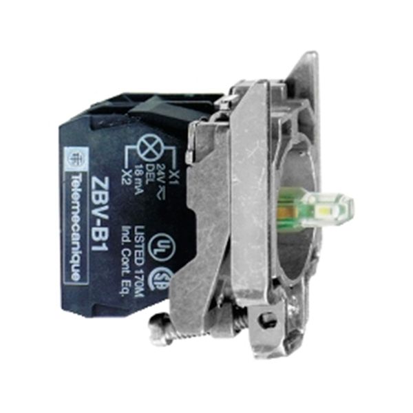 Cuerpo pulsador luminoso LED, 120VCA, 1NA+1NC, naranja. ZB4BW0G55 Schneider Electric