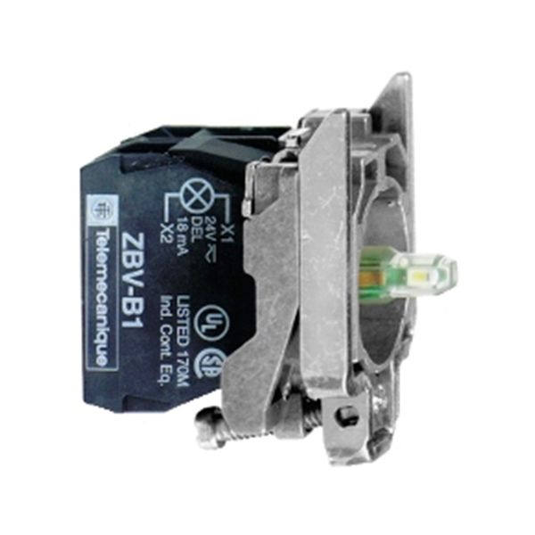 Cuerpo pulsador luminoso LED, 120V NA+NC, azul. ZB4BW0G65 Schneider Electric