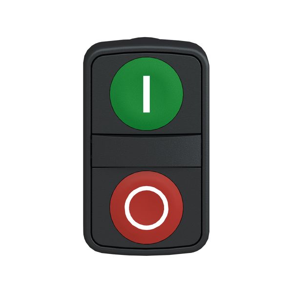 Cabeza pulsador doble verde-rojo, 22mm. ZB5AA7341 Schneider Electric