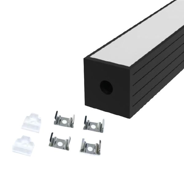 Kit perfil lineal, para sobreponer, negro. PLMX-H-250-1414NG Tecnolite