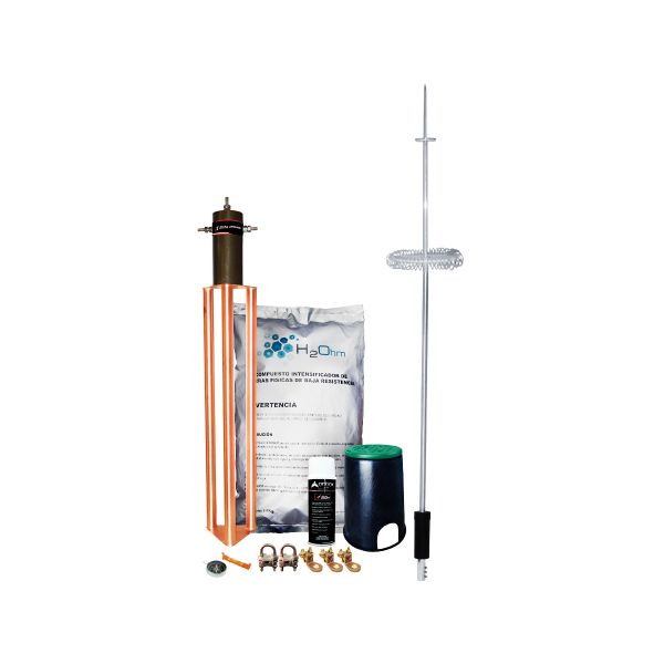 Kit de torre con punta dipol que ioniza mediante un anillo externo y tiene una bobina aislada. KITTORREDIPOLO Total Ground