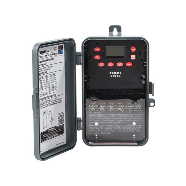 Interruptor digital de horario 24 horas, 120-220 V. E-101-B Tork