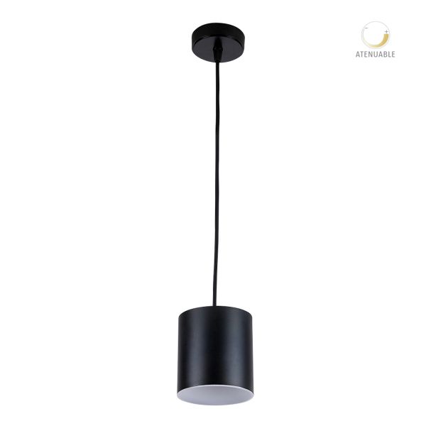 Lámpara colgante metálica LED 1.55 m de Altura, 12 W, luz suave cálida, atenuable, LED integrado. 12DCTLLED700V30N Tecnolite