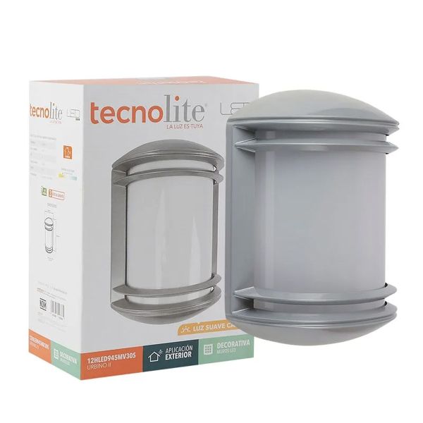 Lámpara para sobreponer en muro, con LED, 12 W. 12HLED945MV30S Tecnolite
