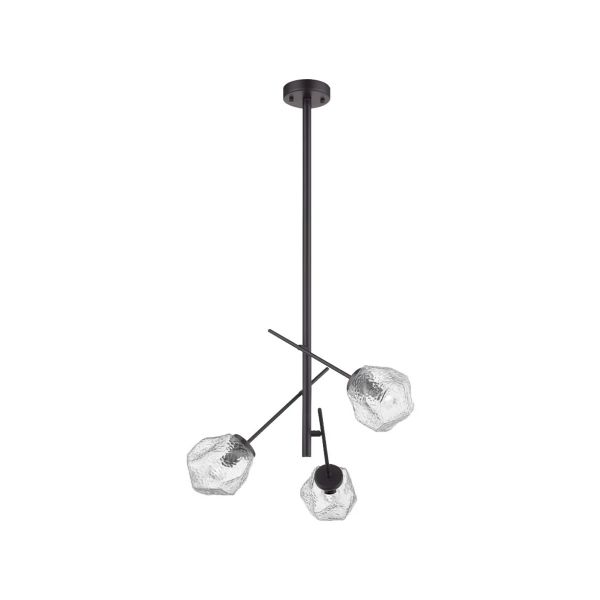 Lámpara colgante de cristal 1.50 m de altura, potencia Máx. 180 W, 3 bases E14, no incluye focos. 180CTL8613MVCT Tecnolite