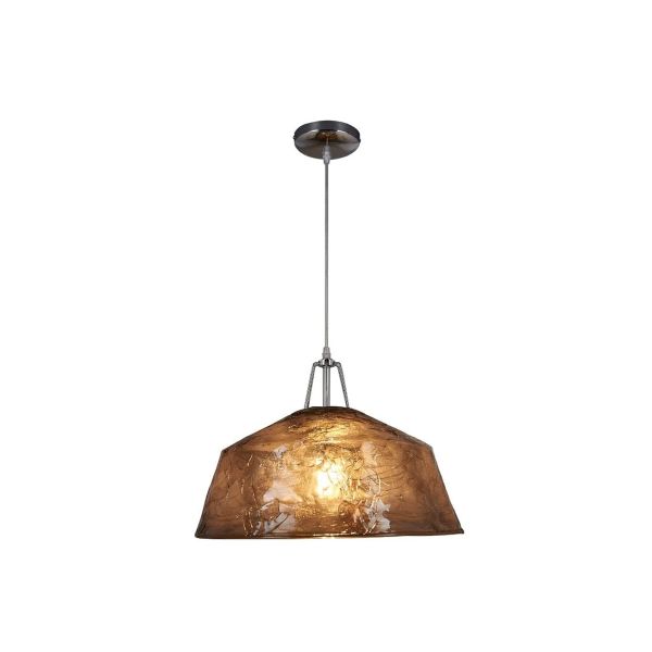 Lámpara colgante LED, con un socket para foco E27, acrílico café. 20CTL1310MVAC Tecnolite