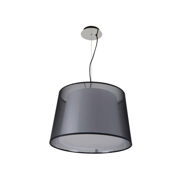 Lámpara colgante interior decorativa, 60 W, E27, Textil Negro. 20CTL7283MVN Tecnolite