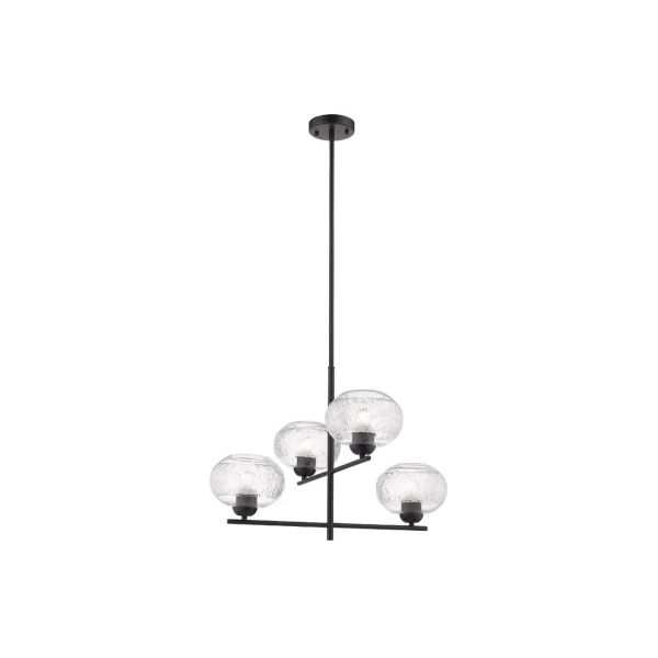 Lampara colgante aluminio negro, cristal transparente, 34W. 240CTL8414MVCT Tecnolite
