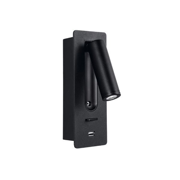 Lámpara de lectura LED, interior, luz cálida, 3.5 W, negro.3TLLED2053MV30N Tecnolite