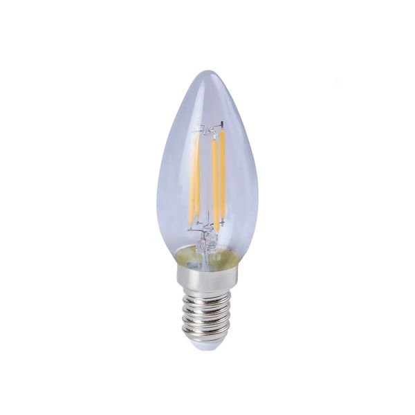 Foco vela, LED filamento, 4.5 W, base E14. 4DEIC14LEDF27V Tecnolite
