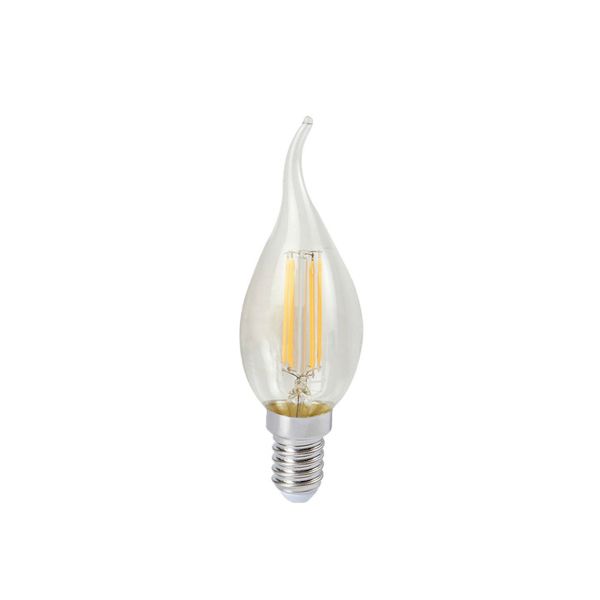 Foco vela, LED filamento, 4.5 W, base E12. 4DFFE12LEDF27V Tecnolite